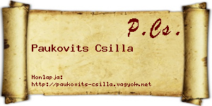 Paukovits Csilla névjegykártya